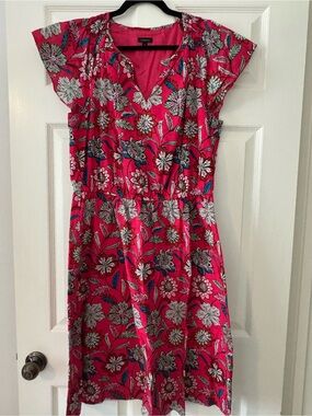 Talbots Pink Floral Fit and Flare Dress